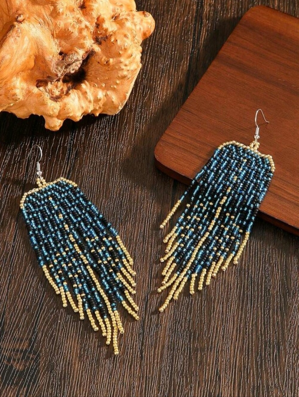 Boho Chic Beqded Earrings - Picture 2 of 3